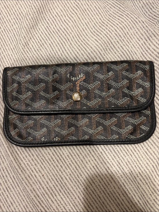 Goyard Handbags - Goyard Brown and Black Chevron Foldover Wallet